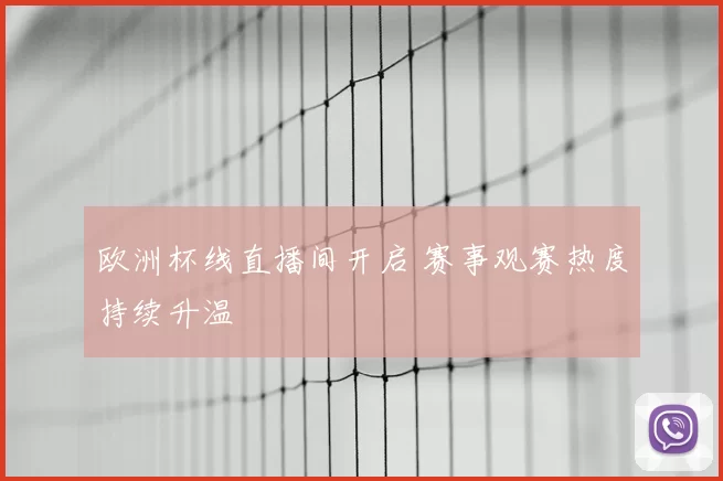 欧洲杯线直播间开启 赛事观赛热度持续升温